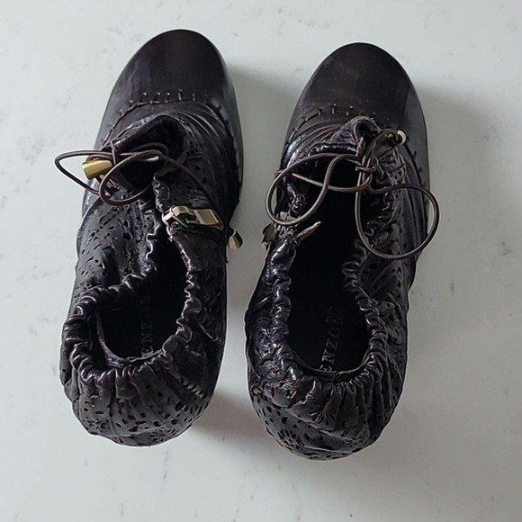 Elasio Renzoni laser cut leather booties Sz 36 Brown Cottagecore Victorian - Picture 5 of 11